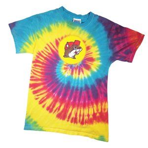 Buccee's Rainbow Tie Dye T-shirt, Size Small, Peace Love and Beaver Nuggets